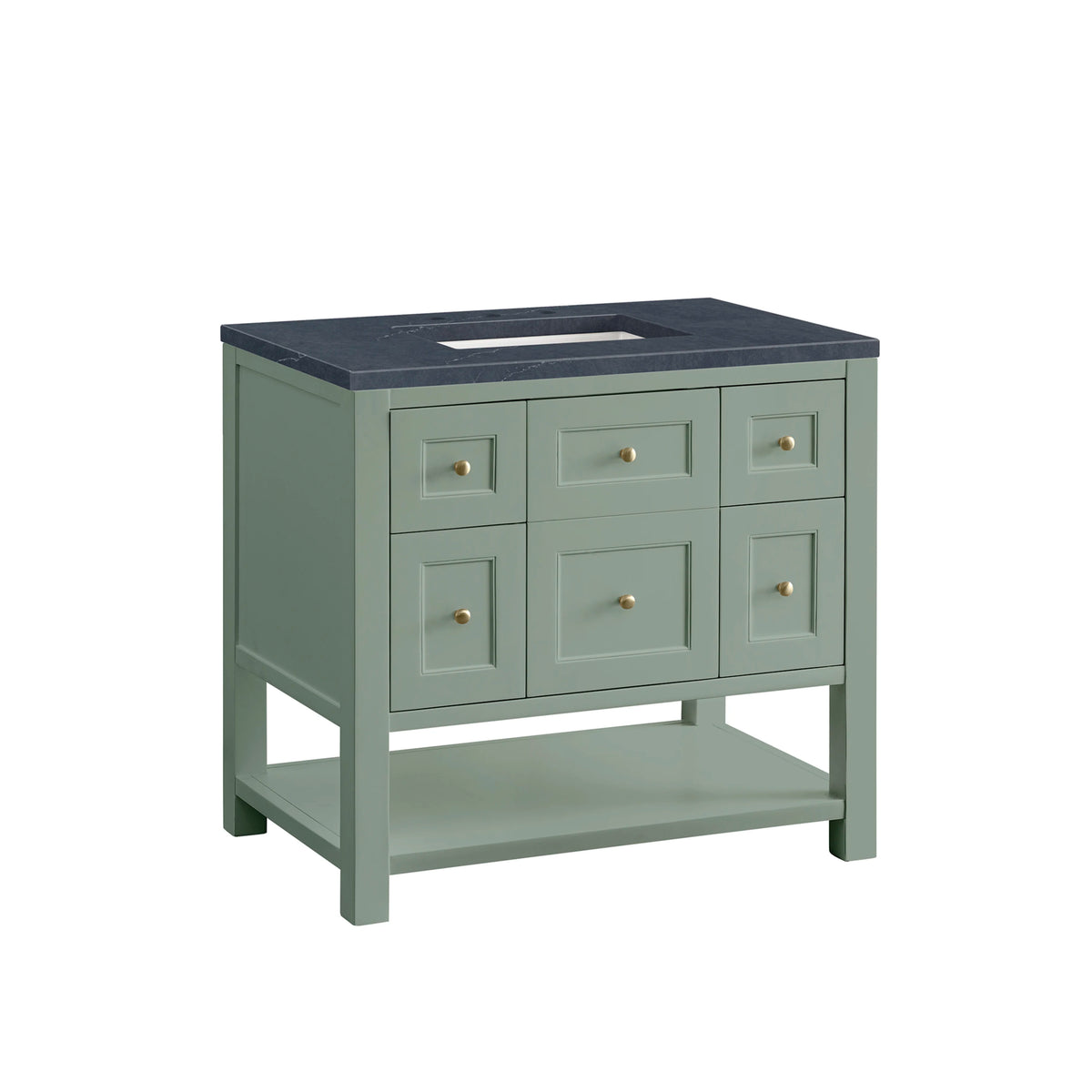 Breckenridge 36" Single Vanity, Smokey Celadon w/ 3 CM Charcoal Soapstone Top, view 10
