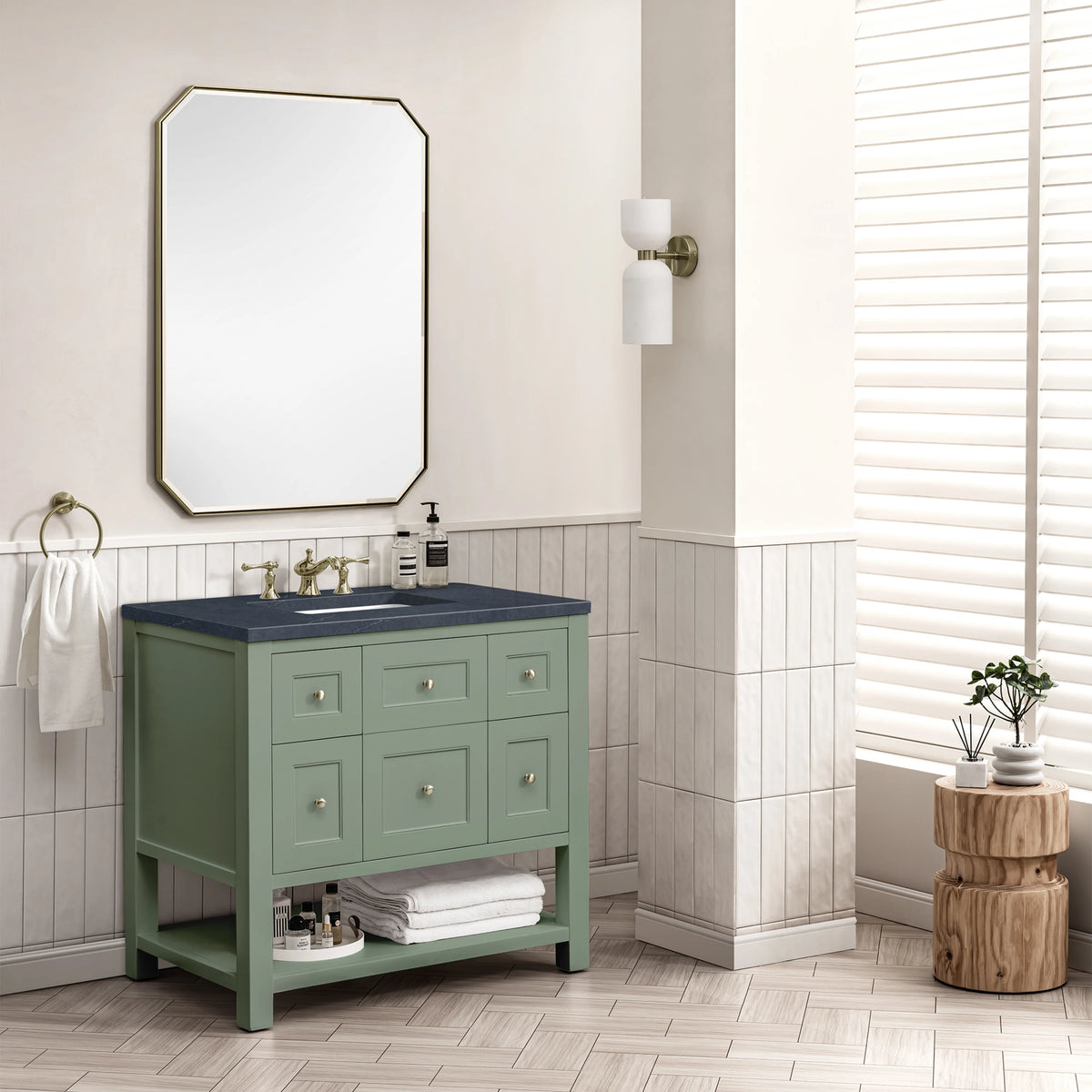 Breckenridge 36" Single Vanity, Smokey Celadon w/ 3 CM Charcoal Soapstone Top, view 4
