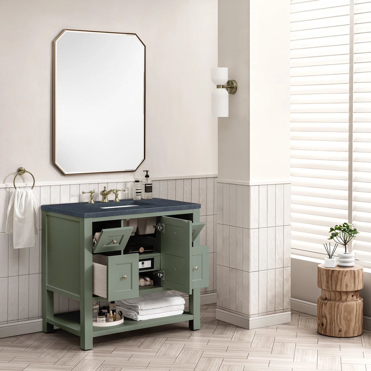Breckenridge 36" Single Vanity, Smokey Celadon w/ 3 CM Charcoal Soapstone Top, view 5