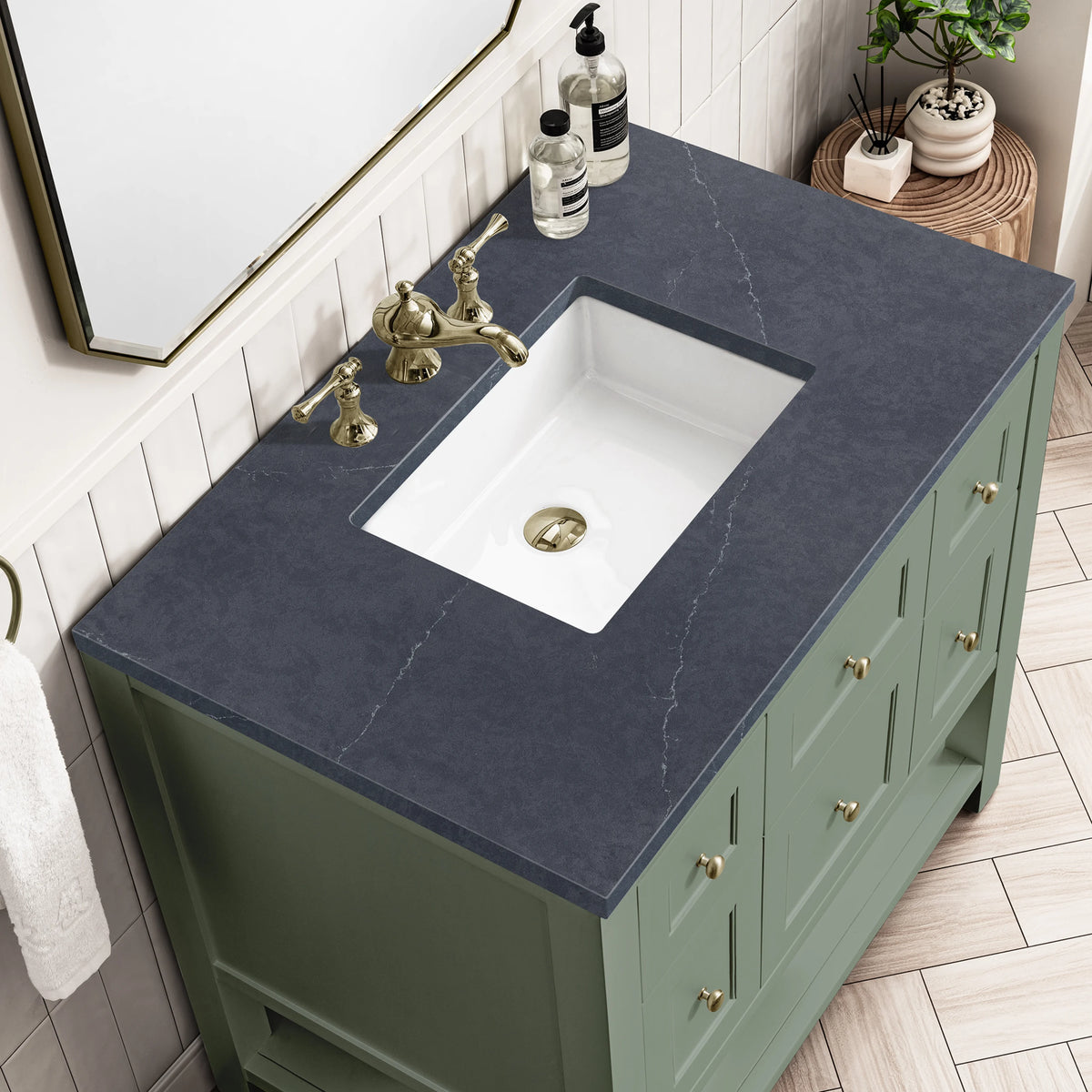 Breckenridge 36" Single Vanity, Smokey Celadon w/ 3 CM Charcoal Soapstone Top, view 7