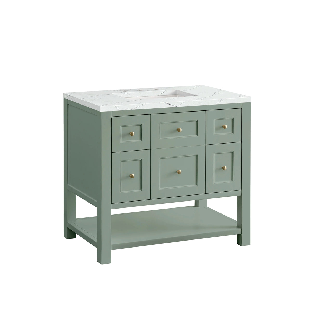 Breckenridge 36" Single Vanity, Smokey Celadon w/ 3 CM Ethereal Noctis Top, view 10