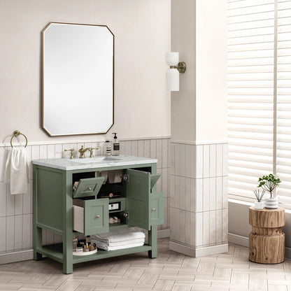 Breckenridge 36" Single Vanity, Smokey Celadon w/ 3 CM Ethereal Noctis Top, view 5
