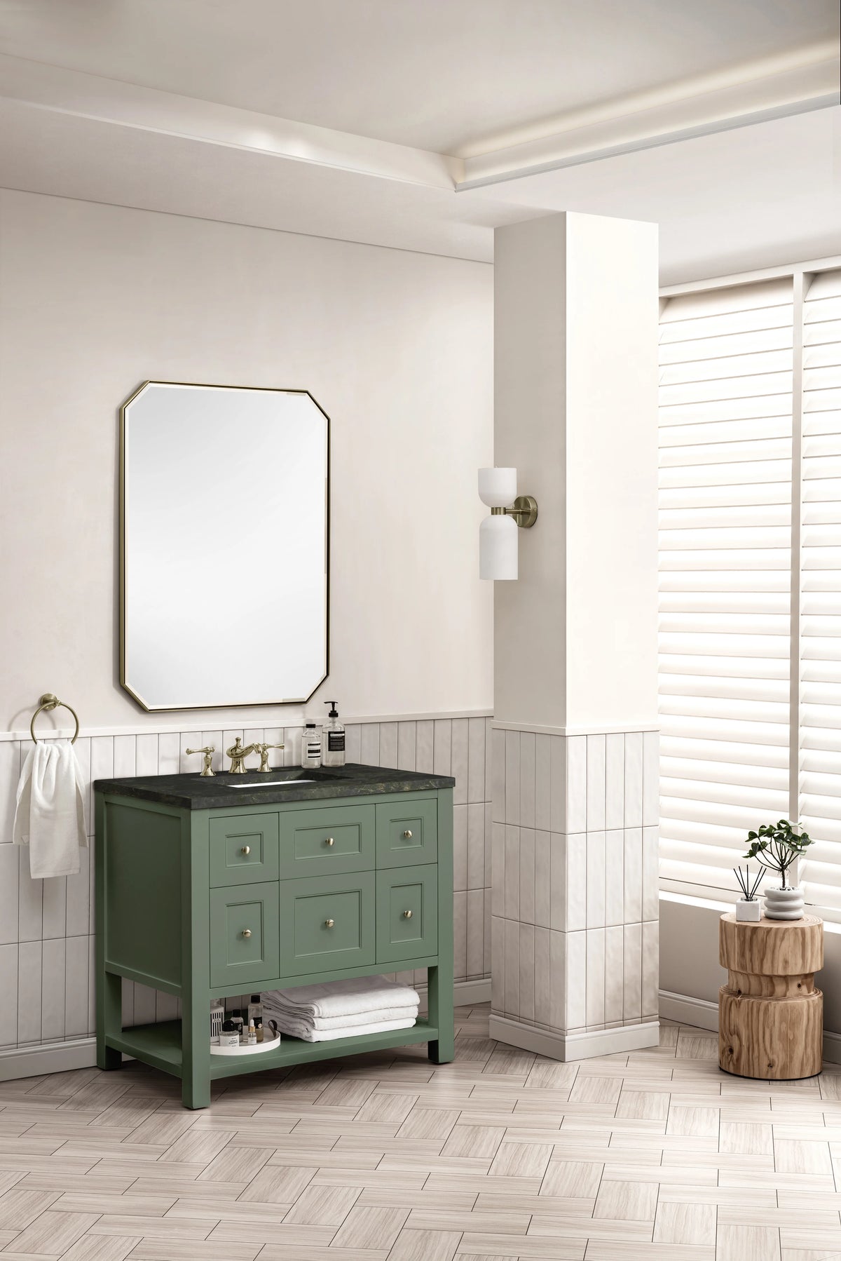 Breckenridge 36" Single Vanity, Smokey Celadon, w/ 3 CM Phantome Eclos Top, view 4