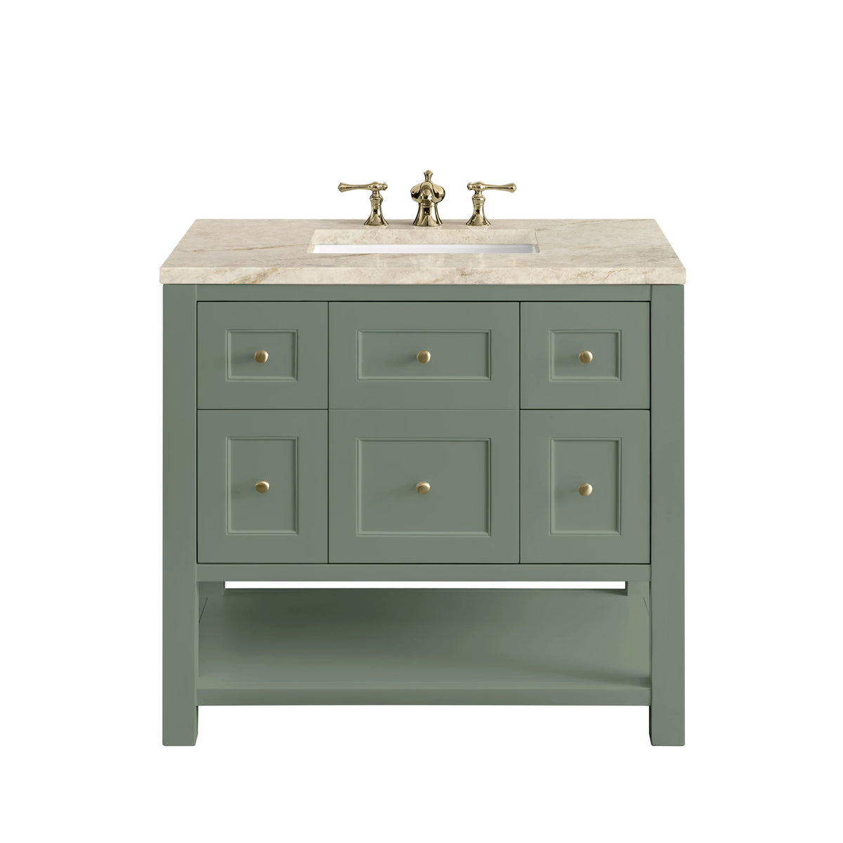 Breckenridge 36" Single Vanity, Smokey Celadon, w/ 3 CM Tajnar Eclos Top