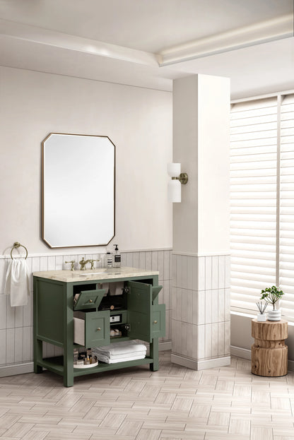 Breckenridge 36" Single Vanity, Smokey Celadon, w/ 3 CM Tajnar Eclos Top, view 5