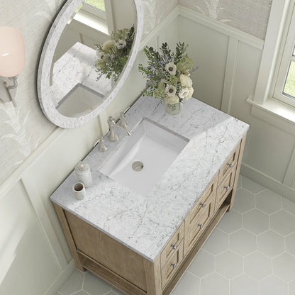 Breckenridge 36" Single Vanity, Whitewashed Oak w/ 3 CM Eternal Jasmine Pearl Silestone Top, view 7