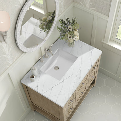 Breckenridge 36" Single Vanity, Whitewashed Oak w/ 3 CM Ethereal Noctis Silestone Top, view 7
