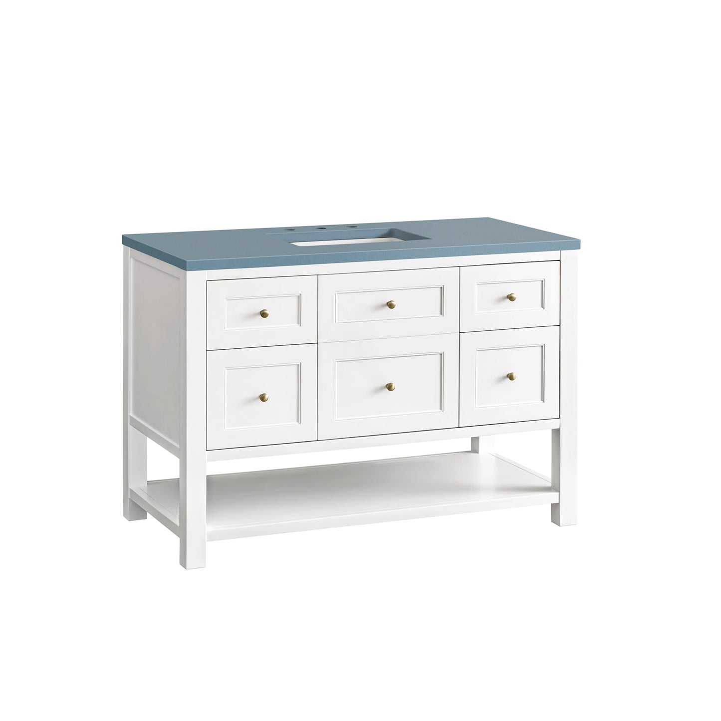 Renovate for Less Atlanta Breckenridge 48" Single Vanity, Bright White w/ 3 CM Cala Blue Top, view 10
