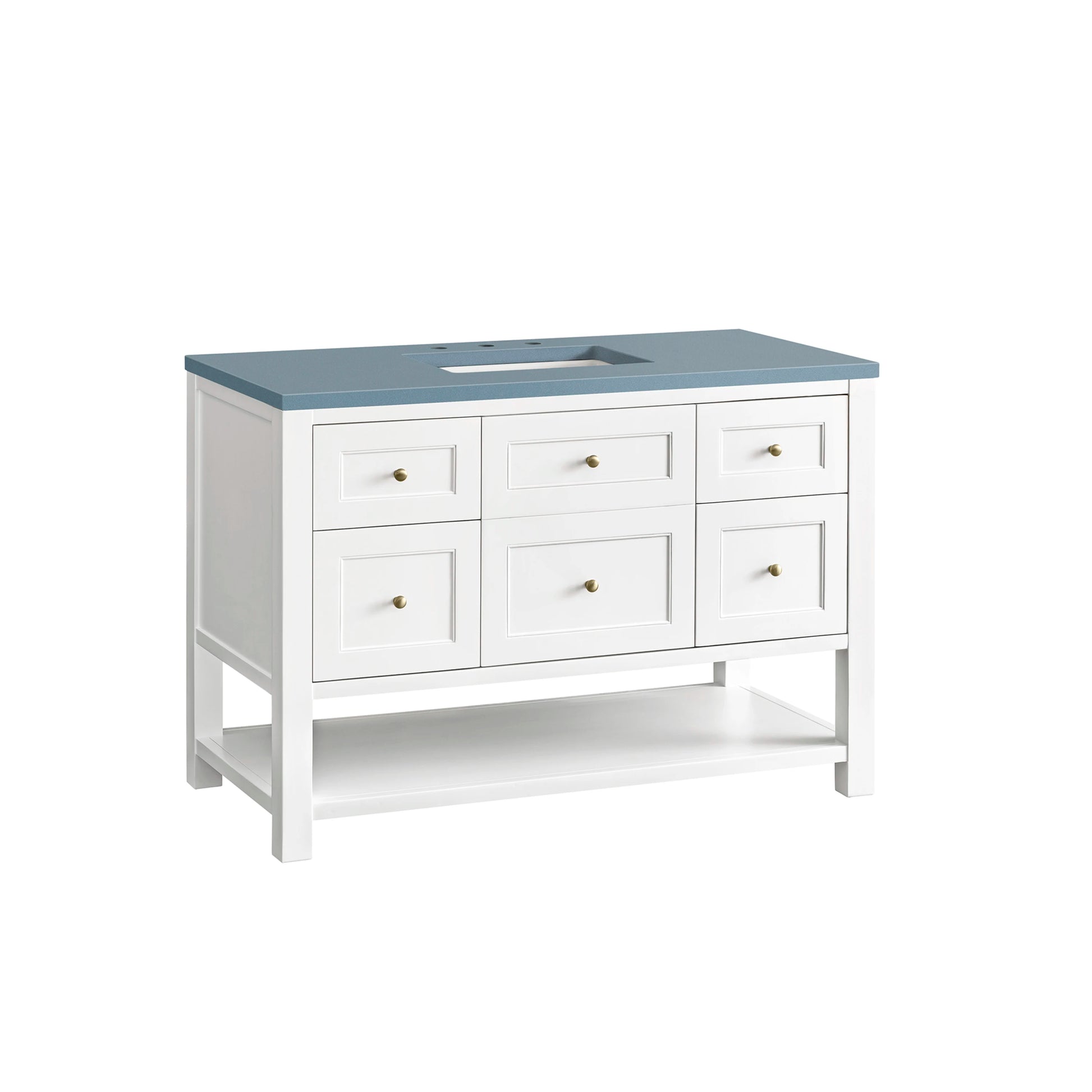 Renovate for Less Atlanta Breckenridge 48" Single Vanity, Bright White w/ 3 CM Cala Blue Top, view 10