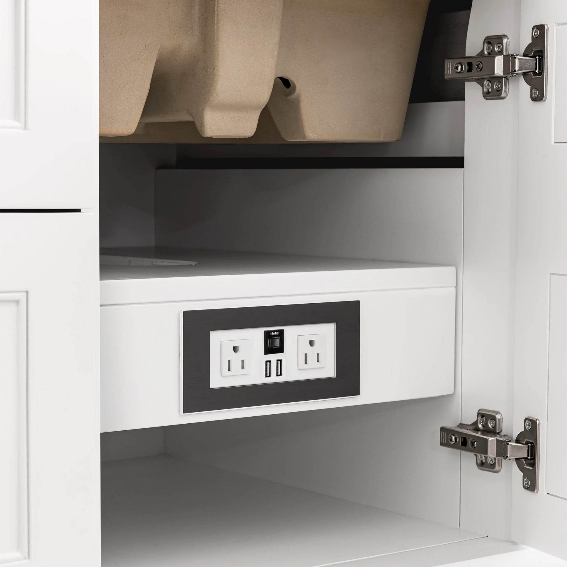 Renovate for Less Atlanta Breckenridge 48" Single Vanity, Bright White w/ 3 CM Cala Blue Top, view 11
