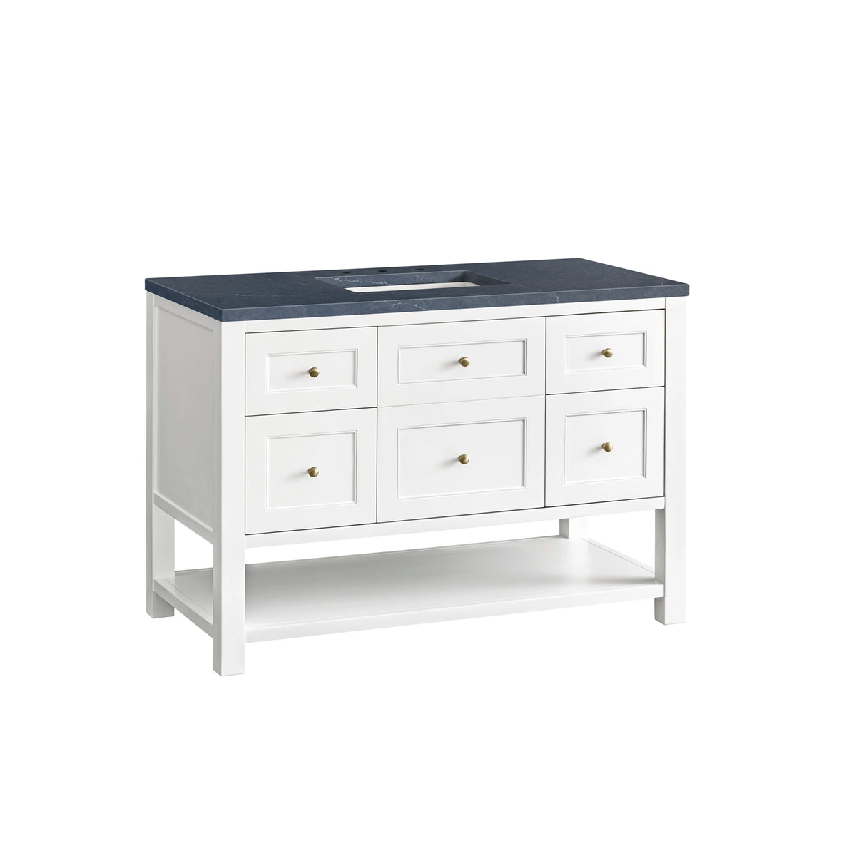 Breckenridge 48" Single Vanity, Bright White w/ 3 CM Charcoal Soapstone Top, view 10