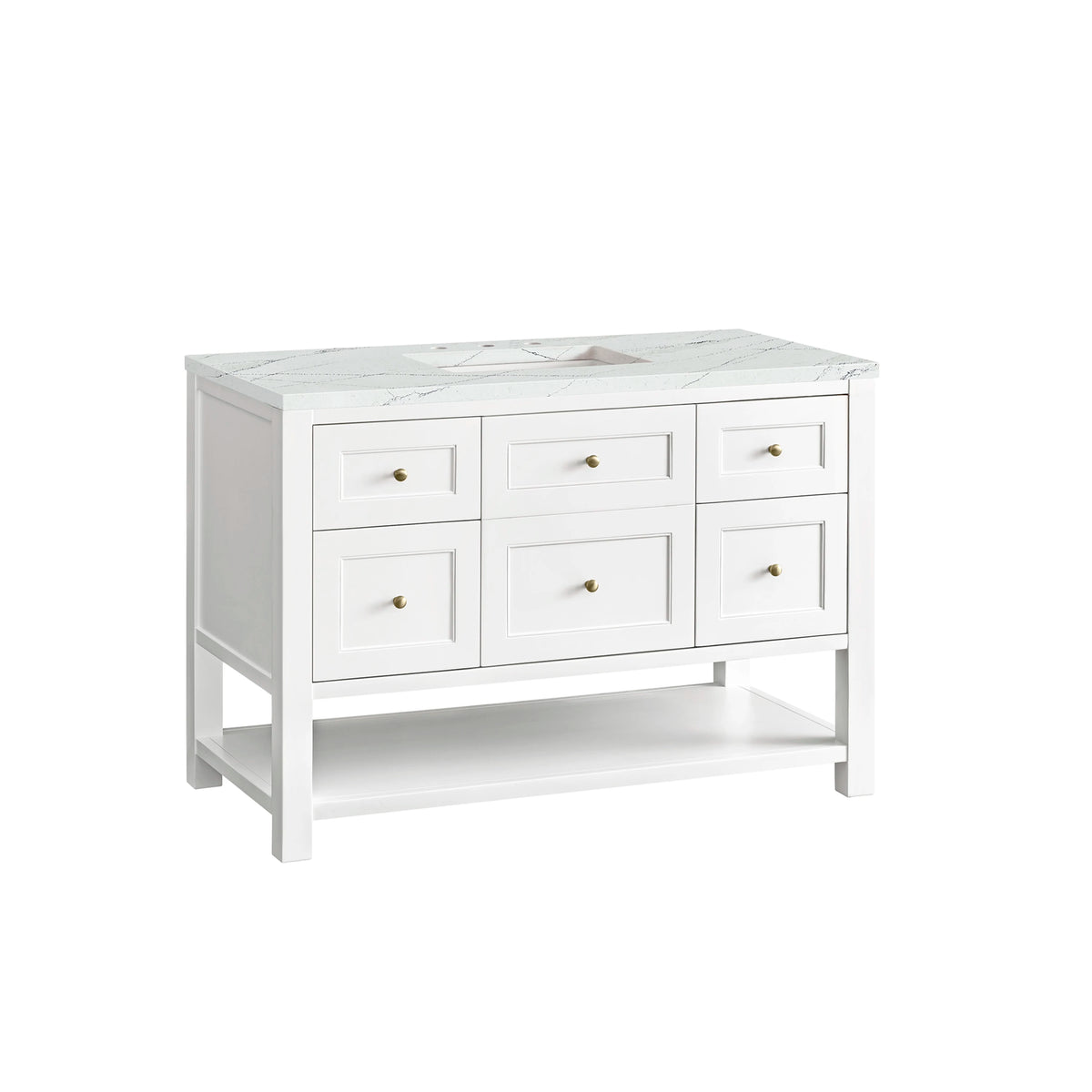 Breckenridge 48" Single Vanity, Bright White w/ 3 CM Ethereal Noctis Top, view 10