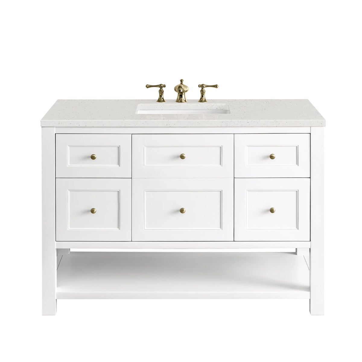 Breckenridge 48" Single Vanity, Bright White w/ 3 CM Lime Delight Top