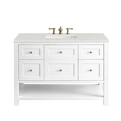 Breckenridge 48" Single Vanity, Bright White w/ 3 CM Lime Delight Top
