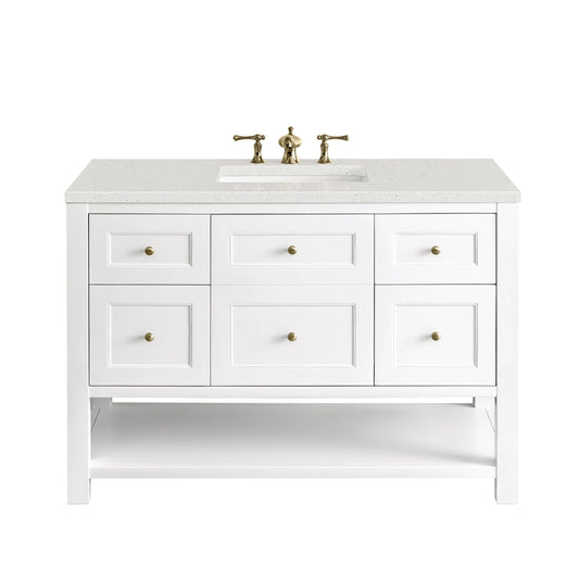 Breckenridge 48" Single Vanity, Bright White w/ 3 CM Lime Delight Top