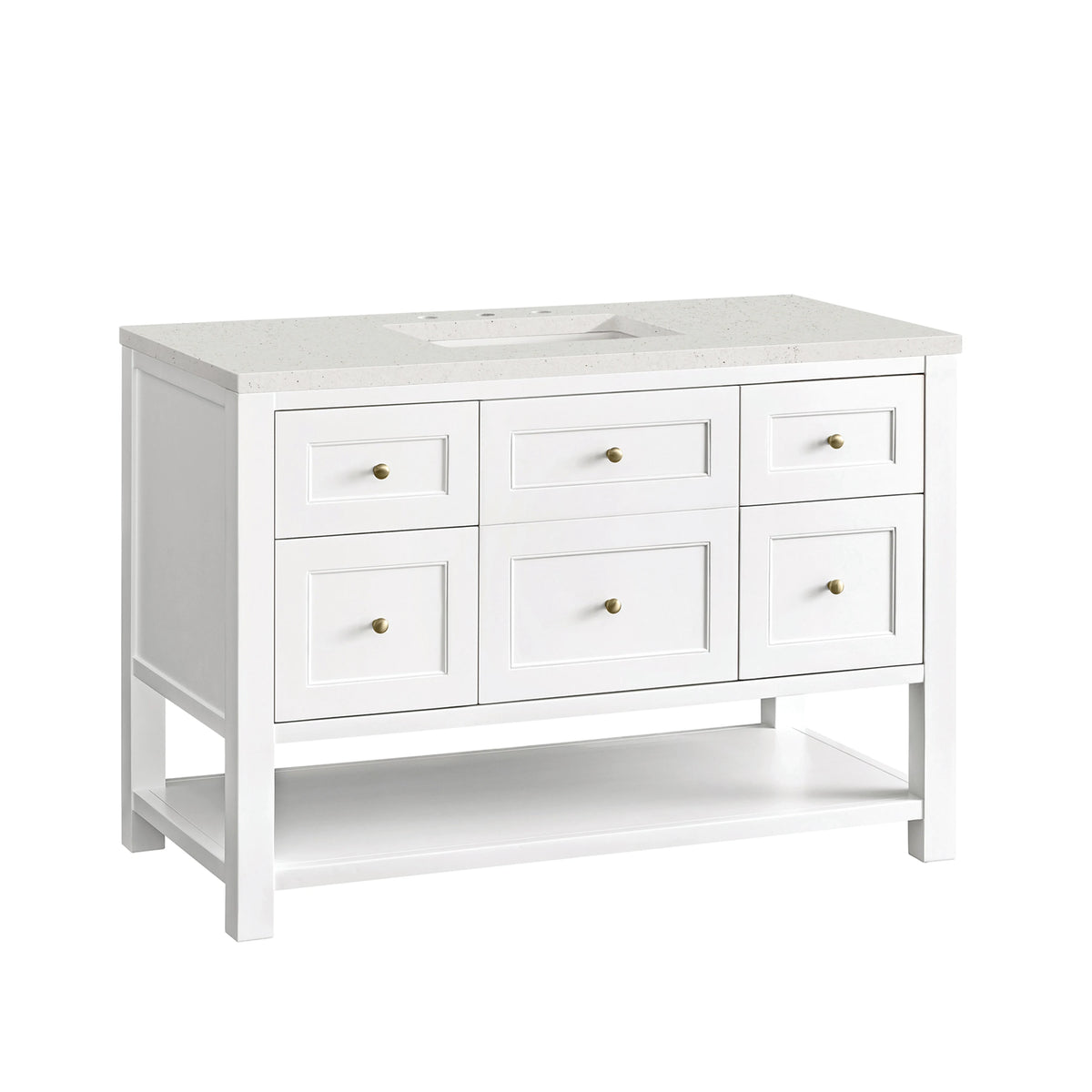 Breckenridge 48" Single Vanity, Bright White w/ 3 CM Lime Delight Top, view 10