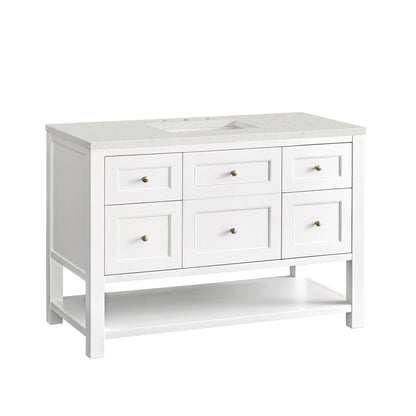 Breckenridge 48" Single Vanity, Bright White w/ 3 CM Lime Delight Top, view 10