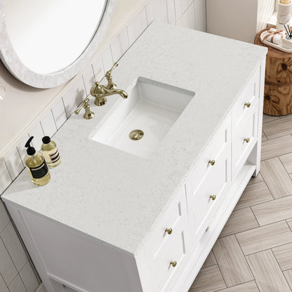 Breckenridge 48" Single Vanity, Bright White w/ 3 CM Lime Delight Top, view 7