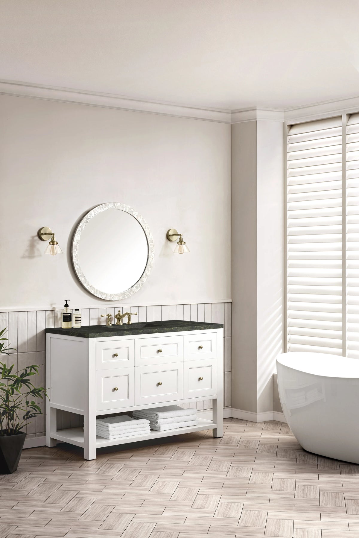 Breckenridge 48" Single Vanity, Bright White, w/ 3 CM Phantome Eclos Top, view 5