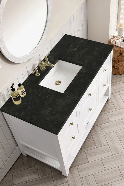 Breckenridge 48" Single Vanity, Bright White, w/ 3 CM Phantome Eclos Top, view 8