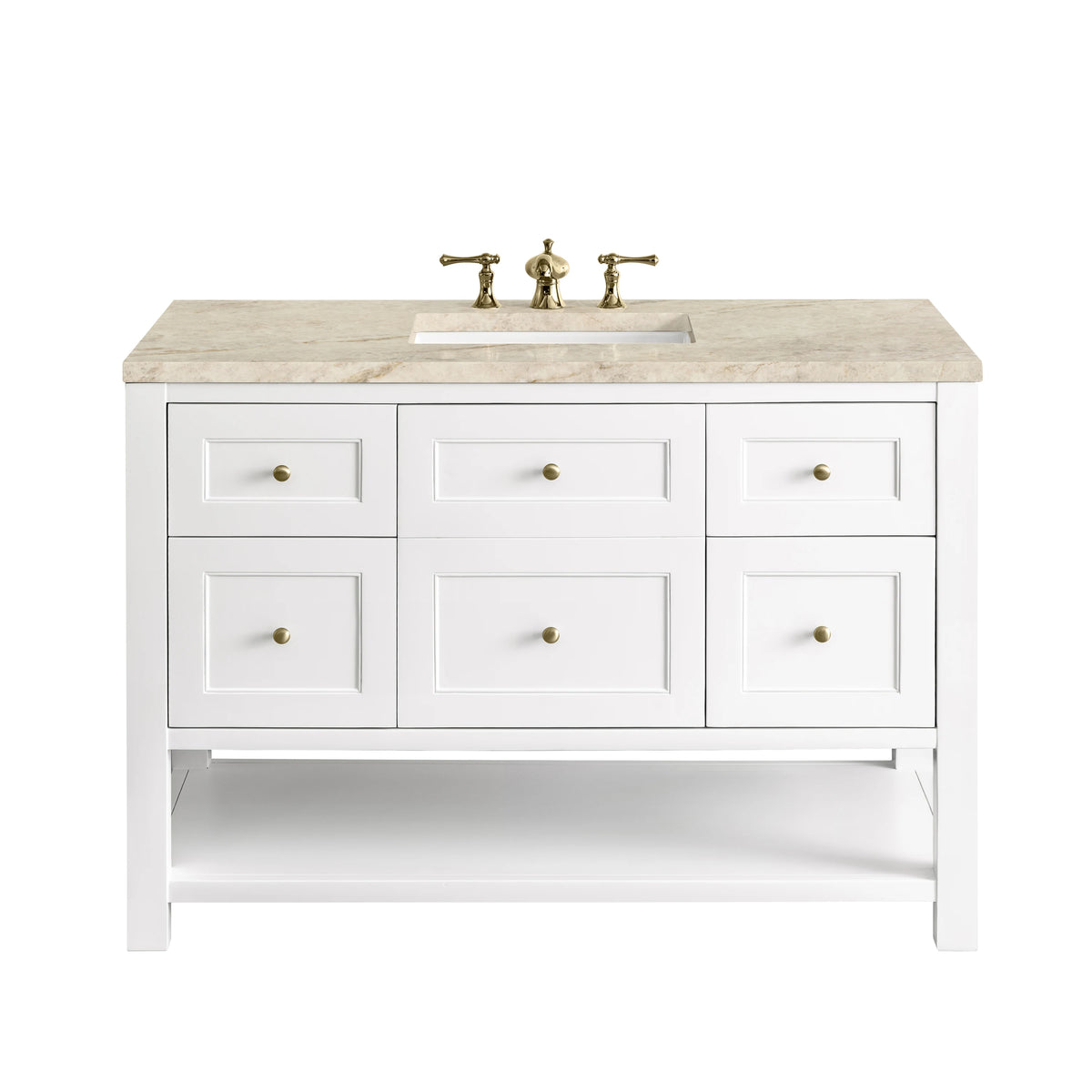 Breckenridge 48" Single Vanity, Bright White, w/ 3 CM Tajnar Eclos Top