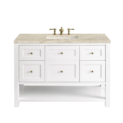 Breckenridge 48" Single Vanity, Bright White, w/ 3 CM Tajnar Eclos Top