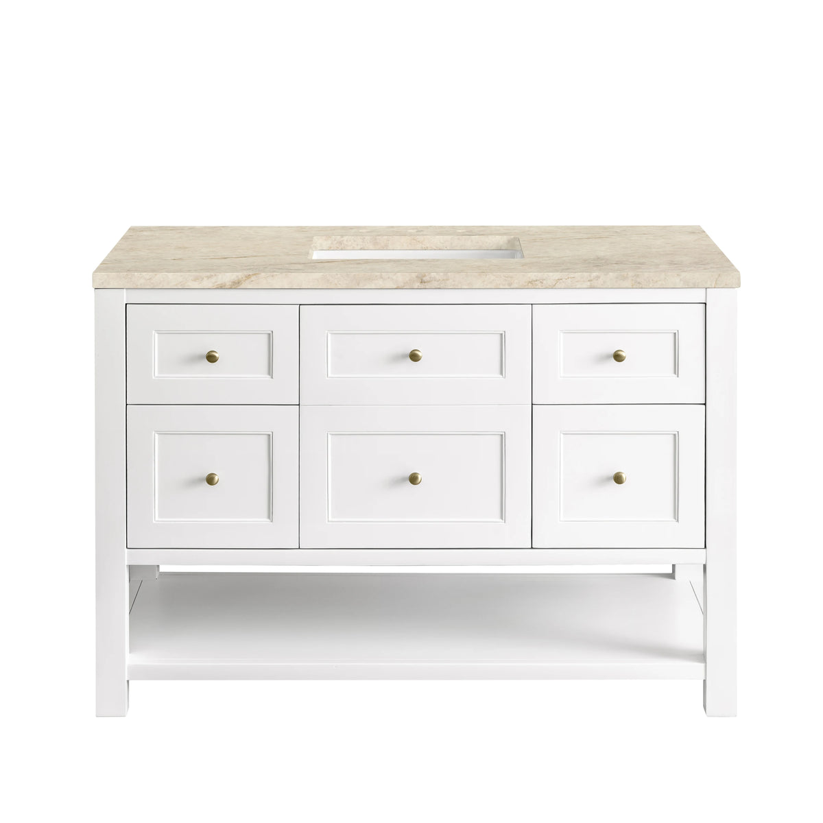 Breckenridge 48" Single Vanity, Bright White, w/ 3 CM Tajnar Eclos Top, view 2