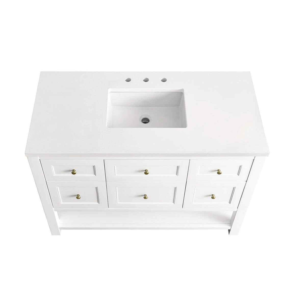 Breckenridge 48" Single Vanity, Bright White w/ 3 CM White Zeus Top, view 7