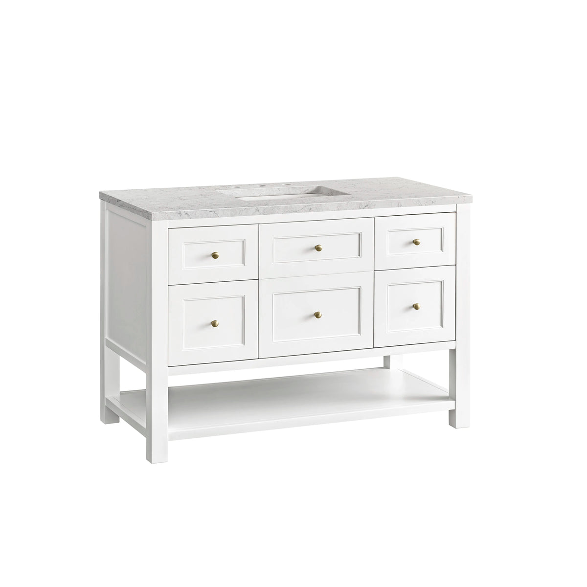 Breckenridge 48" Single Vanity, Bright White w/ 3 CM Eternal Jasmine Pearl Top w/FreePower Wireless Charger, view 11