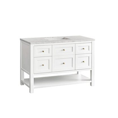 Breckenridge 48" Single Vanity, Bright White w/ 3 CM Eternal Jasmine Pearl Top w/FreePower Wireless Charger, view 11