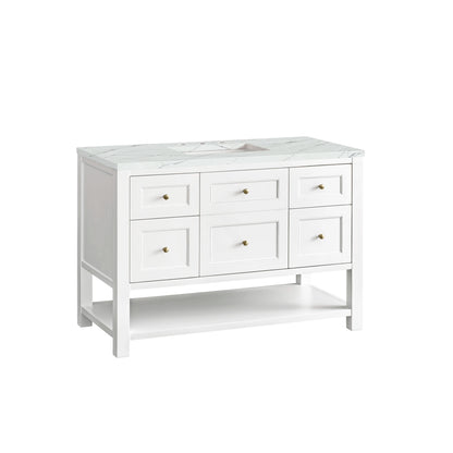 Breckenridge 48" Single Vanity, Bright White w/ 3 CM Ethereal Noctis Top w/FreePower Wireless Charger, view 13