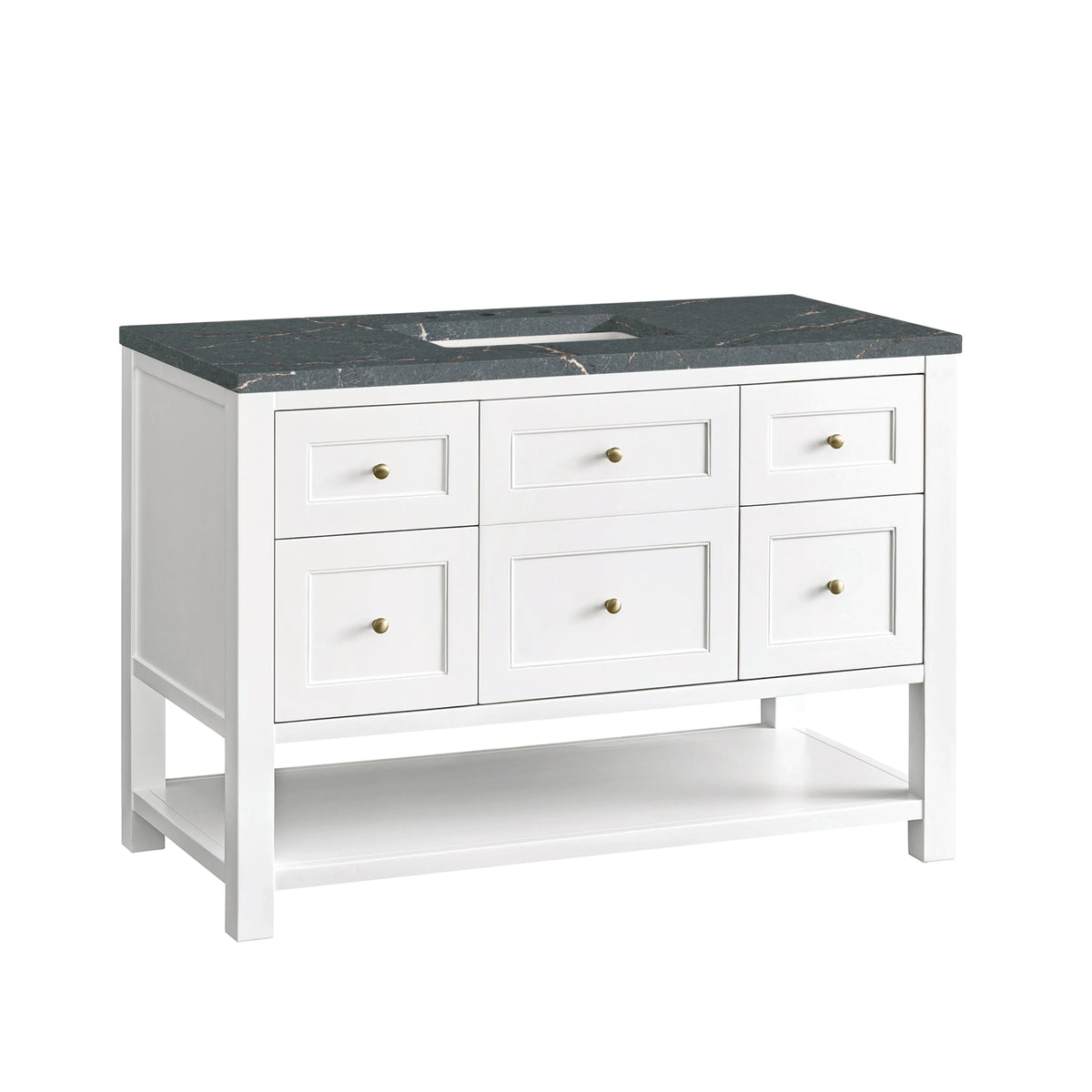 Breckenridge 48" Single Vanity, Bright White w/ 3 CM Parisien Bleu Top w/FreePower Wireless Charger, view 13
