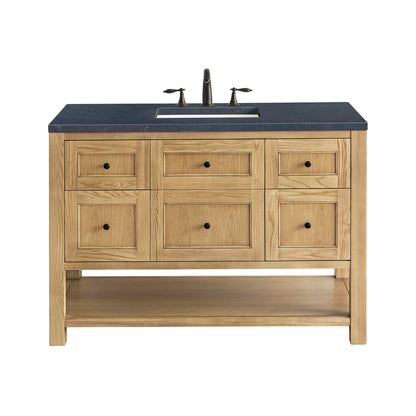 Breckenridge 48" Single Vanity, Light Natural Oak w/ 3 CM Charcoal Soapstone Top