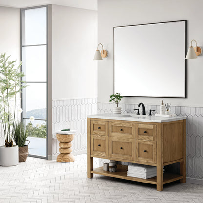 Breckenridge 48" Single Vanity, Light Natural Oak w/ 3 CM Lime Delight Top, view 4