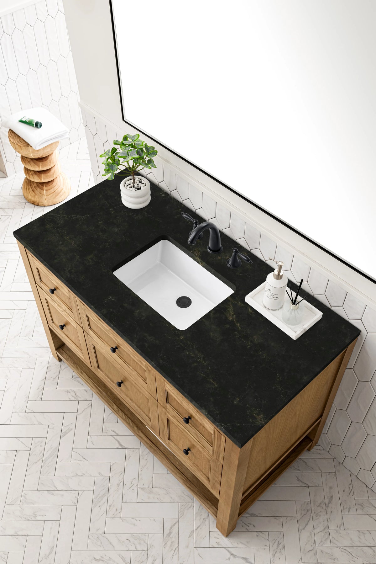 Breckenridge 48" Single Vanity, Light Natural Oak, w/ 3 CM Phantome Eclos Top, view 8