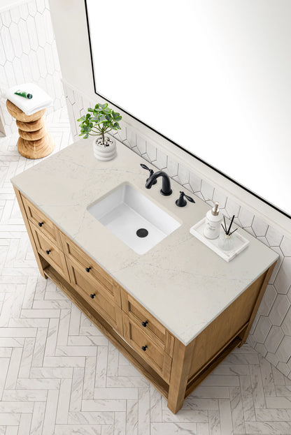 Breckenridge 48" Single Vanity, Light Natural Oak, w/ 3 CM Siberian Silestone Top, view 8