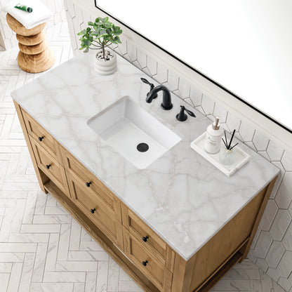 Breckenridge 48" Single Vanity, Light Natural Oak w/ 3 CM Victorian Silver Top, view 7
