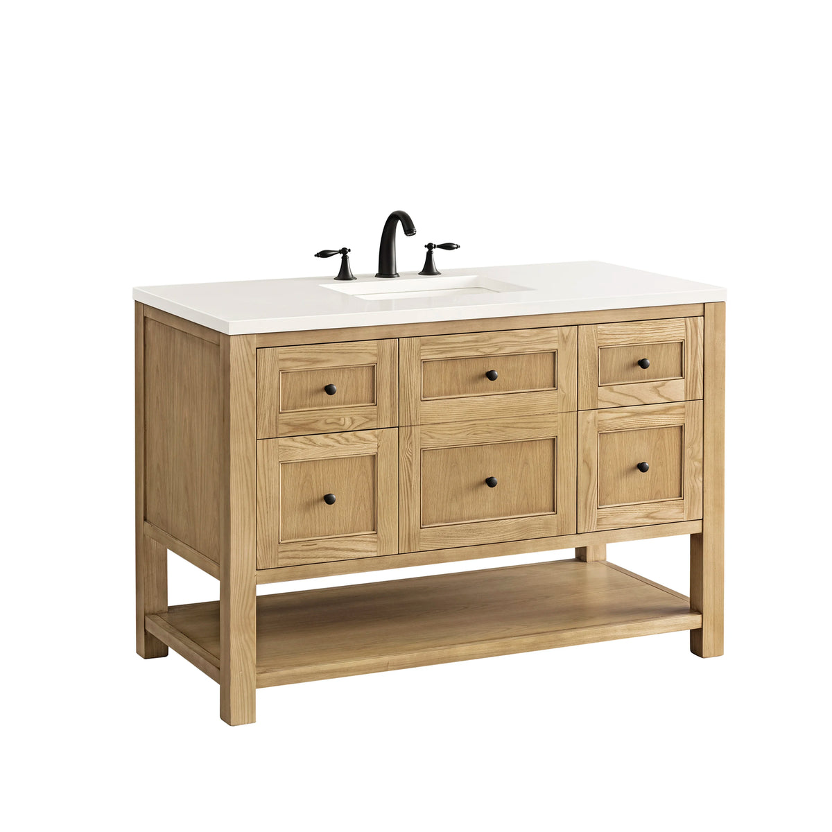 Breckenridge 48" Single Vanity, Light Natural Oak w/ 3 CM White Zeus Top, view 13