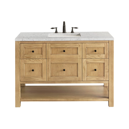 Breckenridge 48" Single Vanity, Light Natural Oak w/ 3 CM Eternal Jasmine Pearl Top w/FreePower Wireless Charger