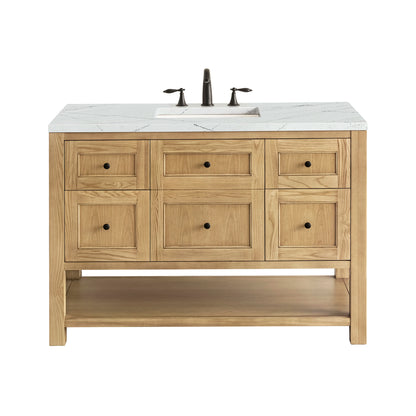Breckenridge 48" Single Vanity, Light Natural Oak w/ 3 CM Ethereal Noctis Top w/FreePower Wireless Charger