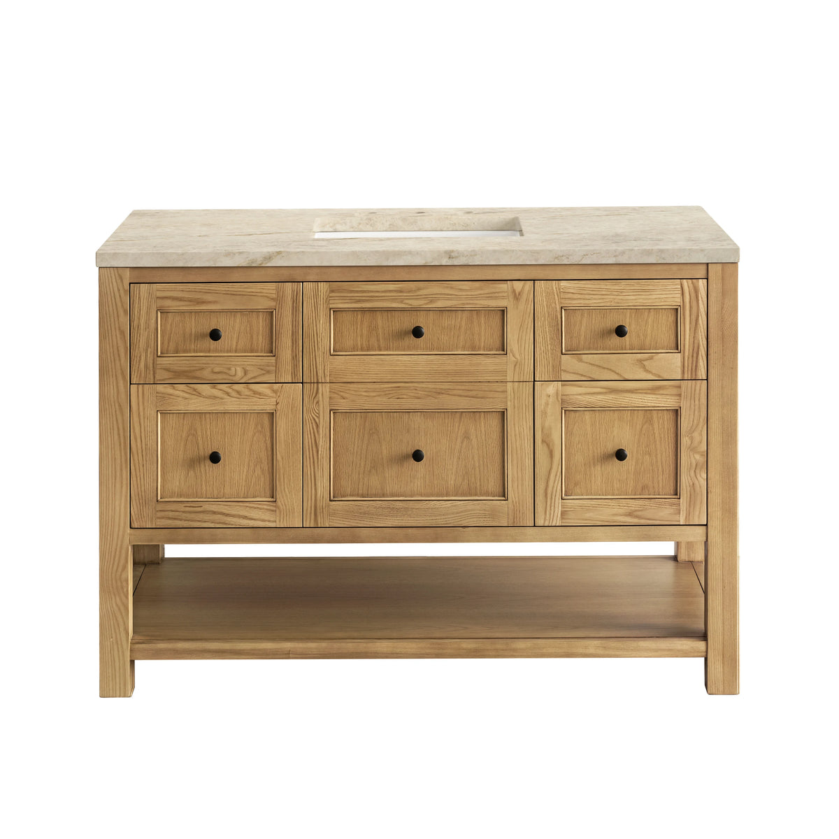 Breckenridge 48" Single Vanity, Light Natural Oak, w/ 3 CM Tajnar Eclos Top w/FreePower Wireless Charger, view 2