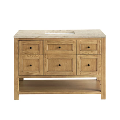Breckenridge 48" Single Vanity, Light Natural Oak, w/ 3 CM Tajnar Eclos Top w/FreePower Wireless Charger, view 2
