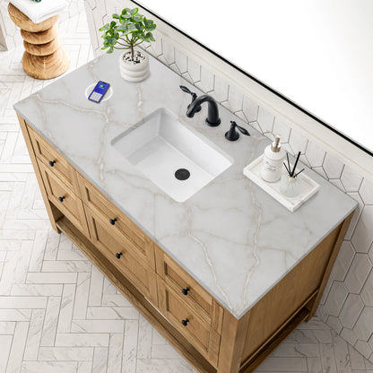 Breckenridge 48" Single Vanity, Light Natural Oak w/ 3 CM Victorian Silver Top w/FreePower Wireless Charger, view 10