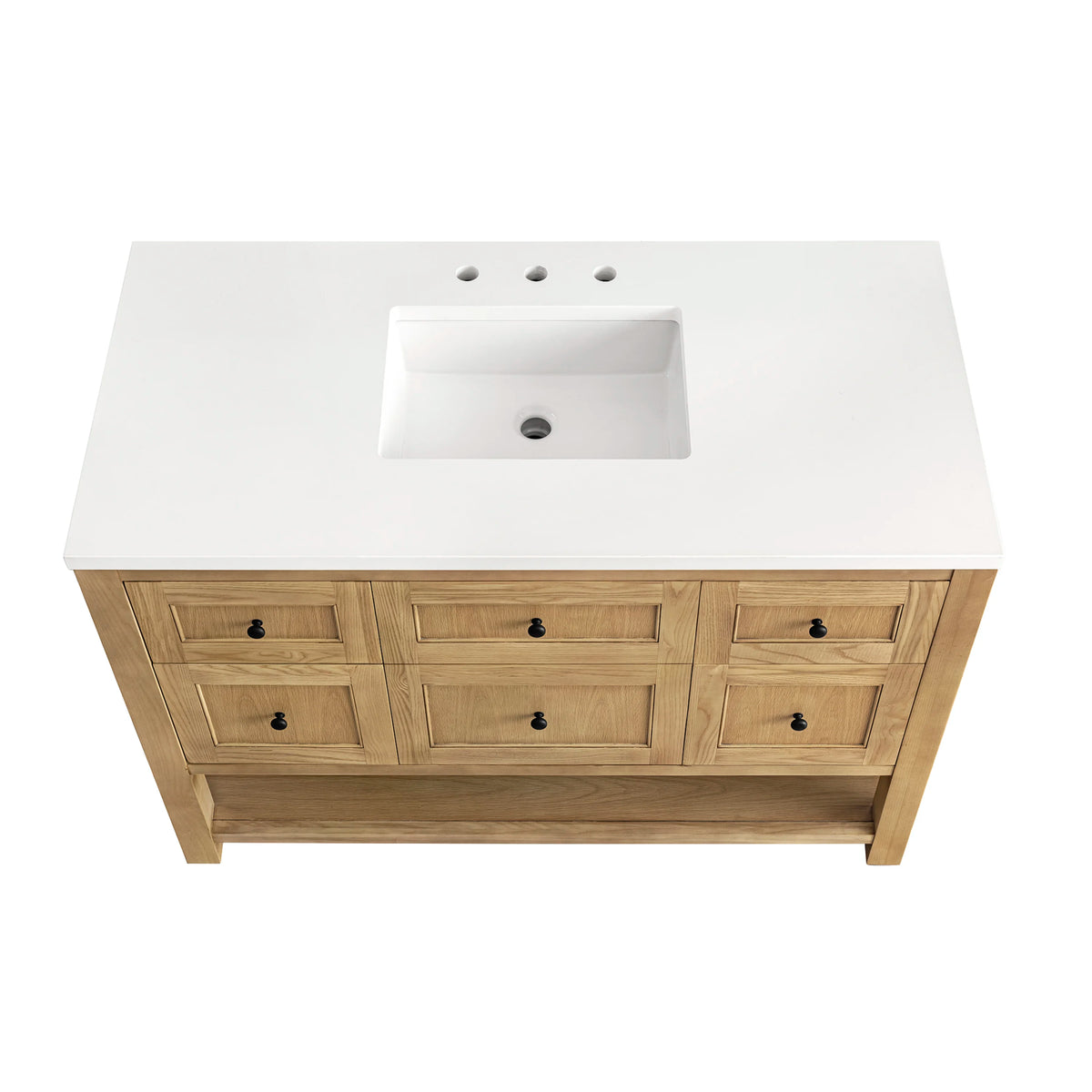 Breckenridge 48" Single Vanity, Light Natural Oak w/ 3 CM White Zeus Top, view 7