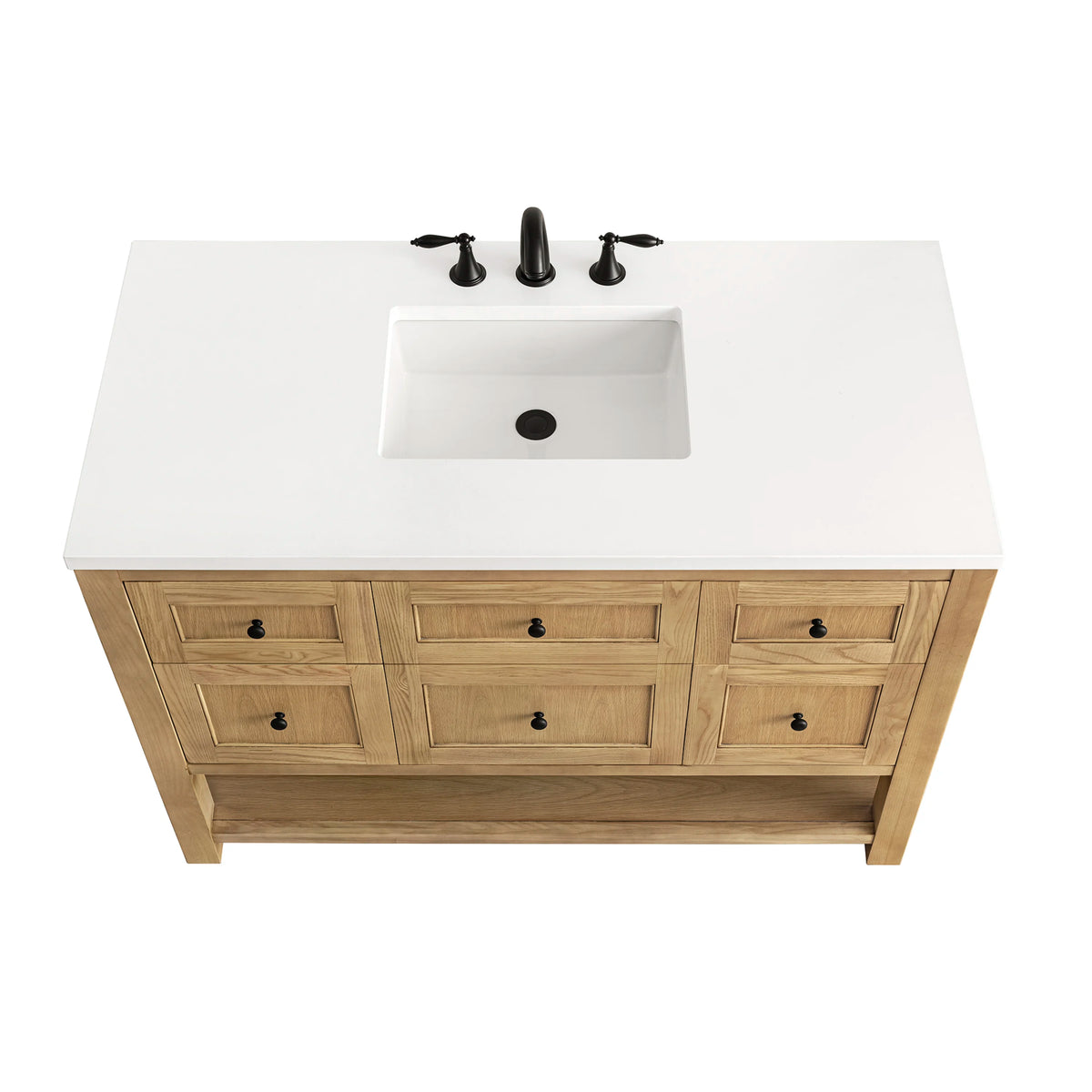 Breckenridge 48" Single Vanity, Light Natural Oak w/ 3 CM White Zeus Top, view 8