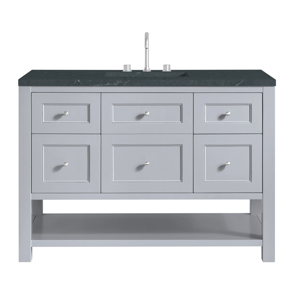 Breckenridge 48" Single Vanity, Serenity Blue, w/ 3 CM Charcoal Soapstone Quartz Top