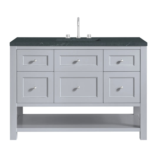 Breckenridge 48" Single Vanity, Serenity Blue, w/ 3 CM Charcoal Soapstone Quartz Top