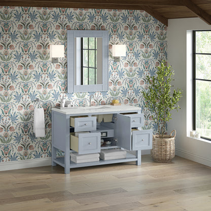 Breckenridge 48" Single Vanity, Serenity Blue, w/ 3 CM Ethereal Noctis Quartz Top, view 5