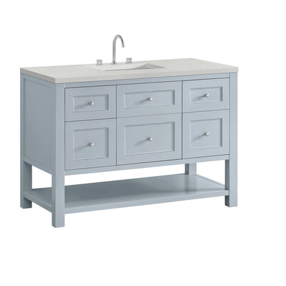 Breckenridge 48" Single Vanity, Serenity Blue, w/ 3 CM Lime Delight Quartz Top, view 10