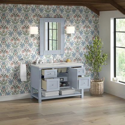 Breckenridge 48" Single Vanity, Serenity Blue, w/ 3 CM Lime Delight Quartz Top, view 5
